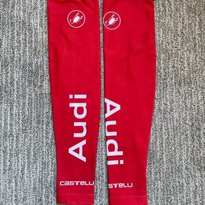 1 pair Men's Small Audi Castelli Fleece Cycling Arm Warmers Red
